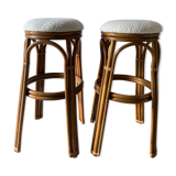 Pair of rattan stools