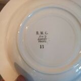 Series of 5 hollow plates in earthenware KG Lunéville decorations RMC