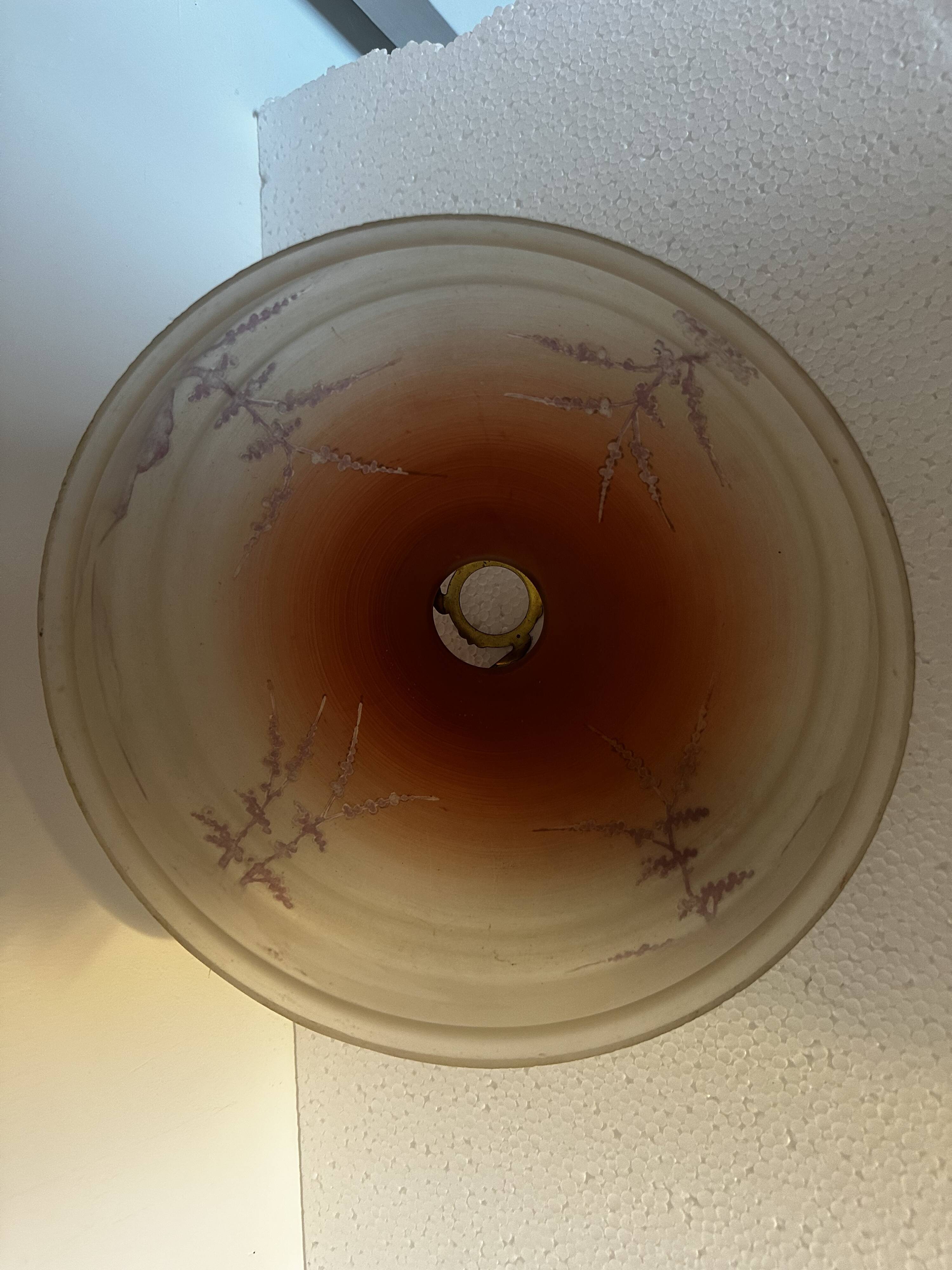 Vintage frosted glass ceiling light - 1950s