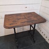 Bistro table with cast iron legs and oak top