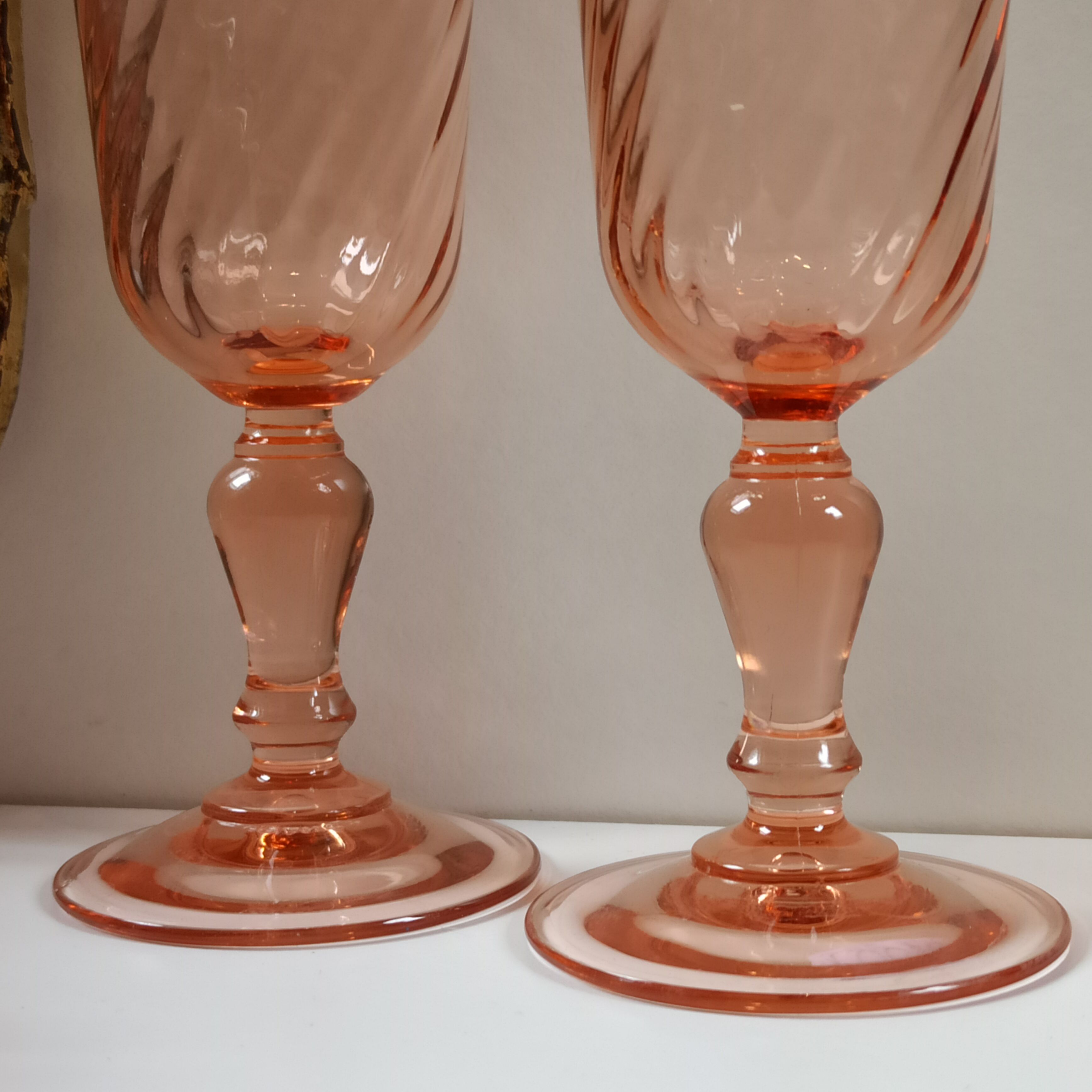 2 Rosaline Luminarc flutes