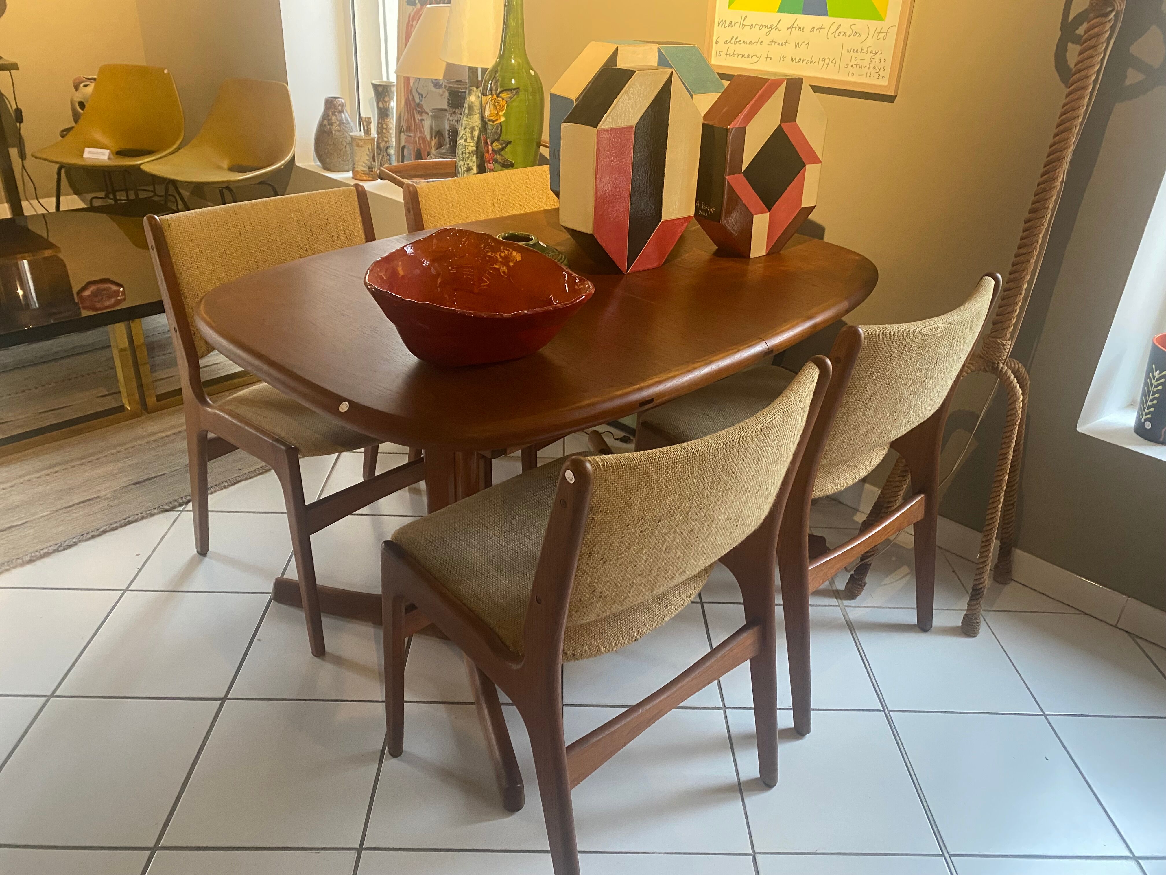 Set of 4 Scandinavian teak chairs