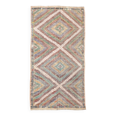 4x8 Blue & Green Oriental Kilim Rug, 133x253Cm