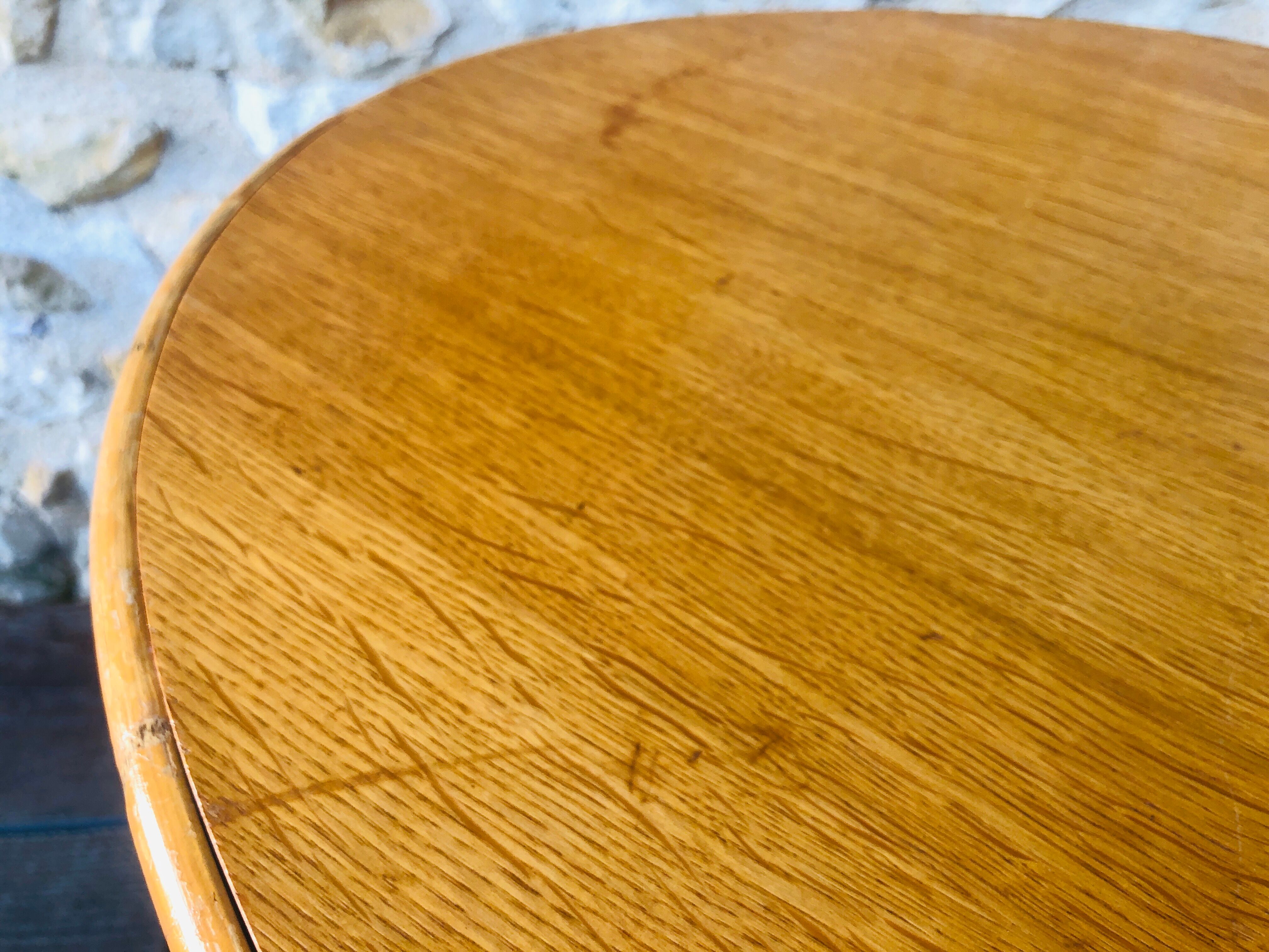 Vintage coffee table in light wood and bamboo, circa 60