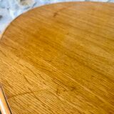 Table basse vintage en bois clair et bambou, circa 60