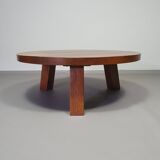 Table basse brutaliste en chêne