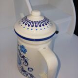 vintage blue and white enamel coffee or teapot