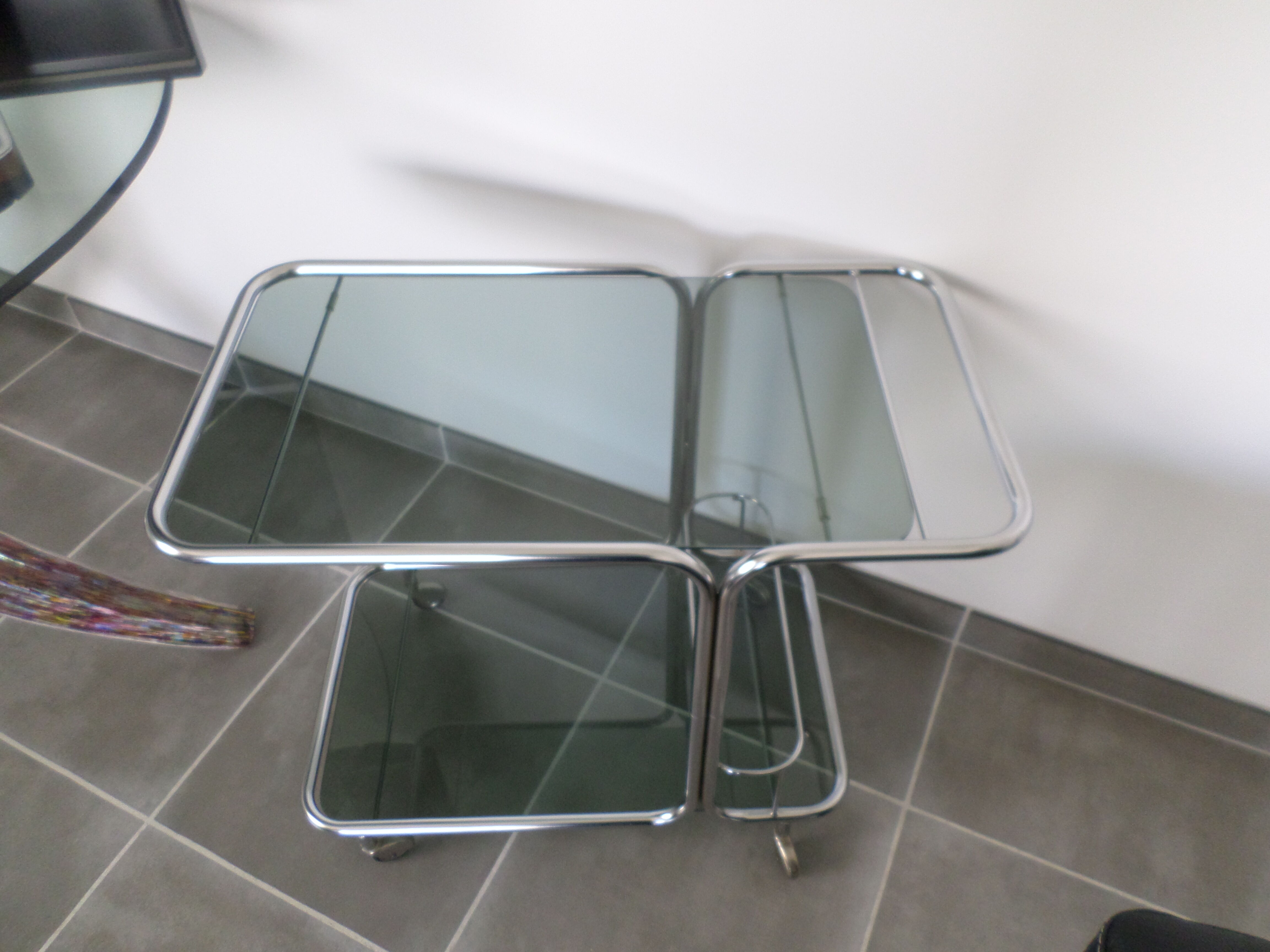 Vintage glass serving table