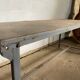 Vintage industrial gray metal dining table 1950