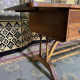 English style flat desk in leather