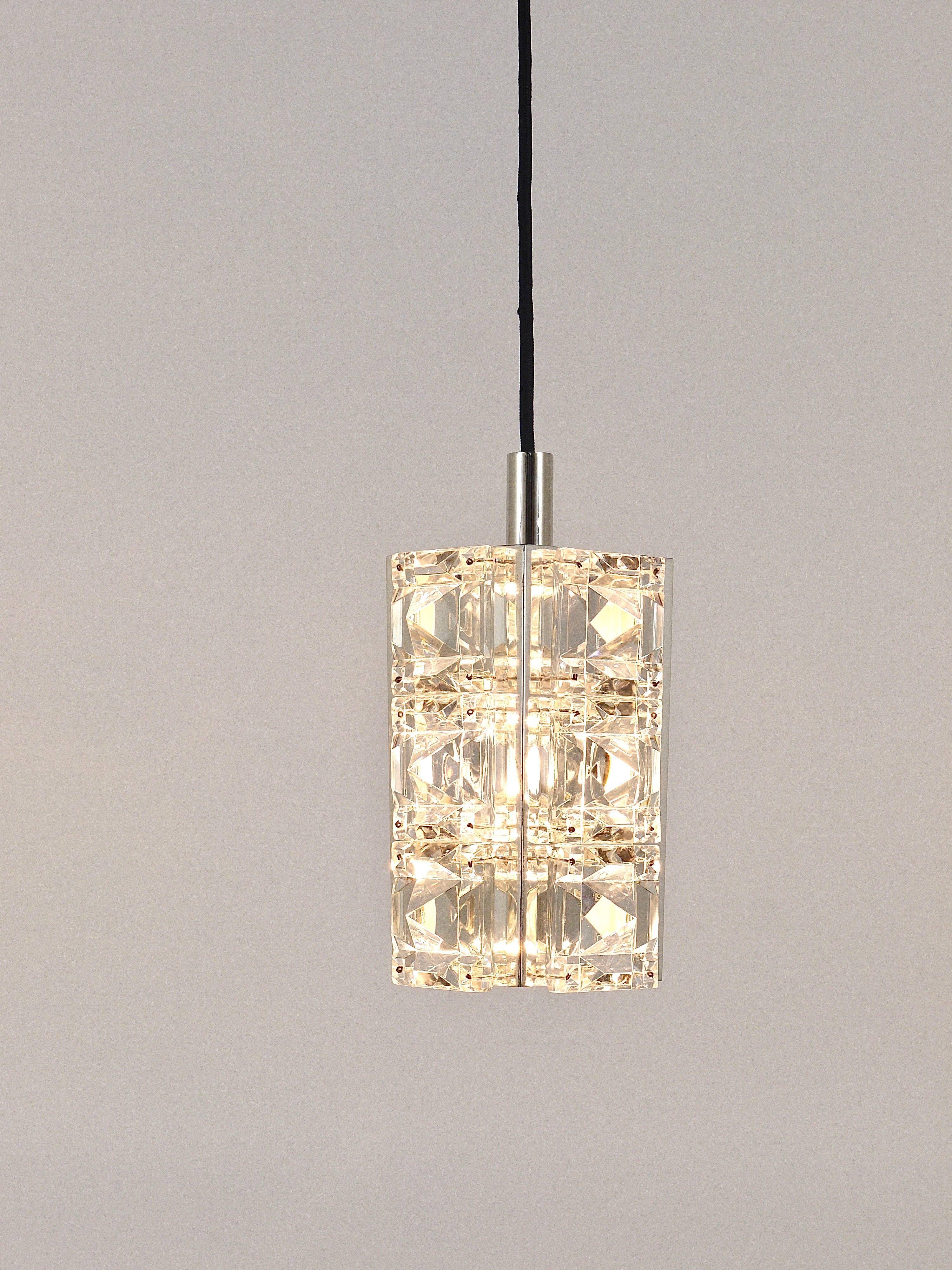 Bakalowits Vienna, up to three faceted crystal pendant lamps, Austria, 1960s