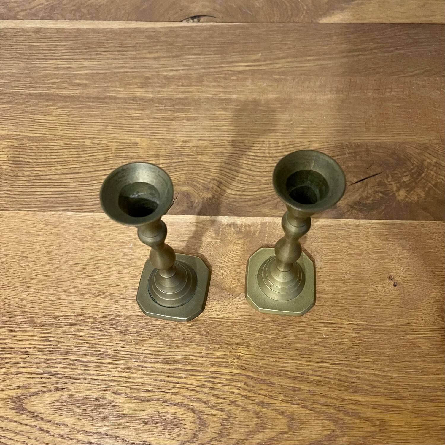 Pair of brass candlesticks