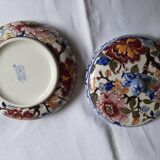 Gien faience candy box with peonies