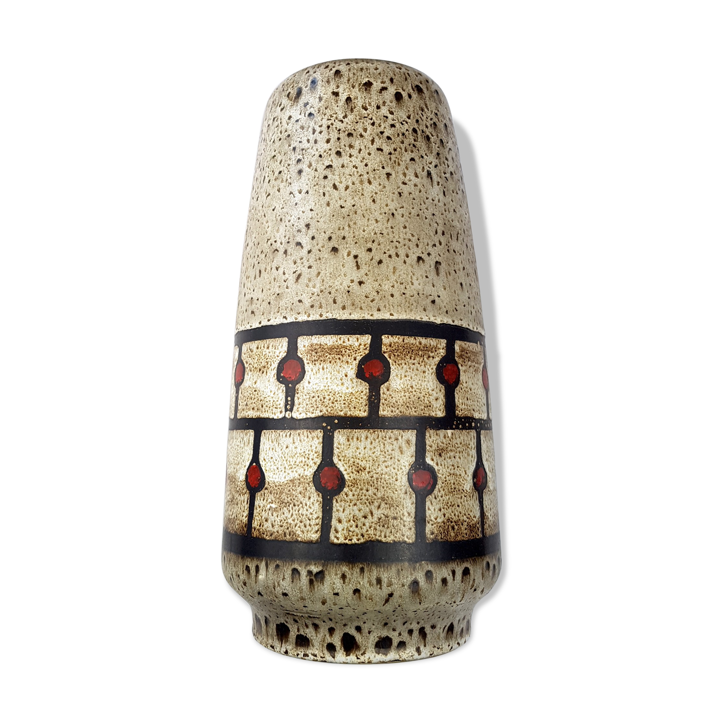 Fat German ceramic Jasba vase lava era