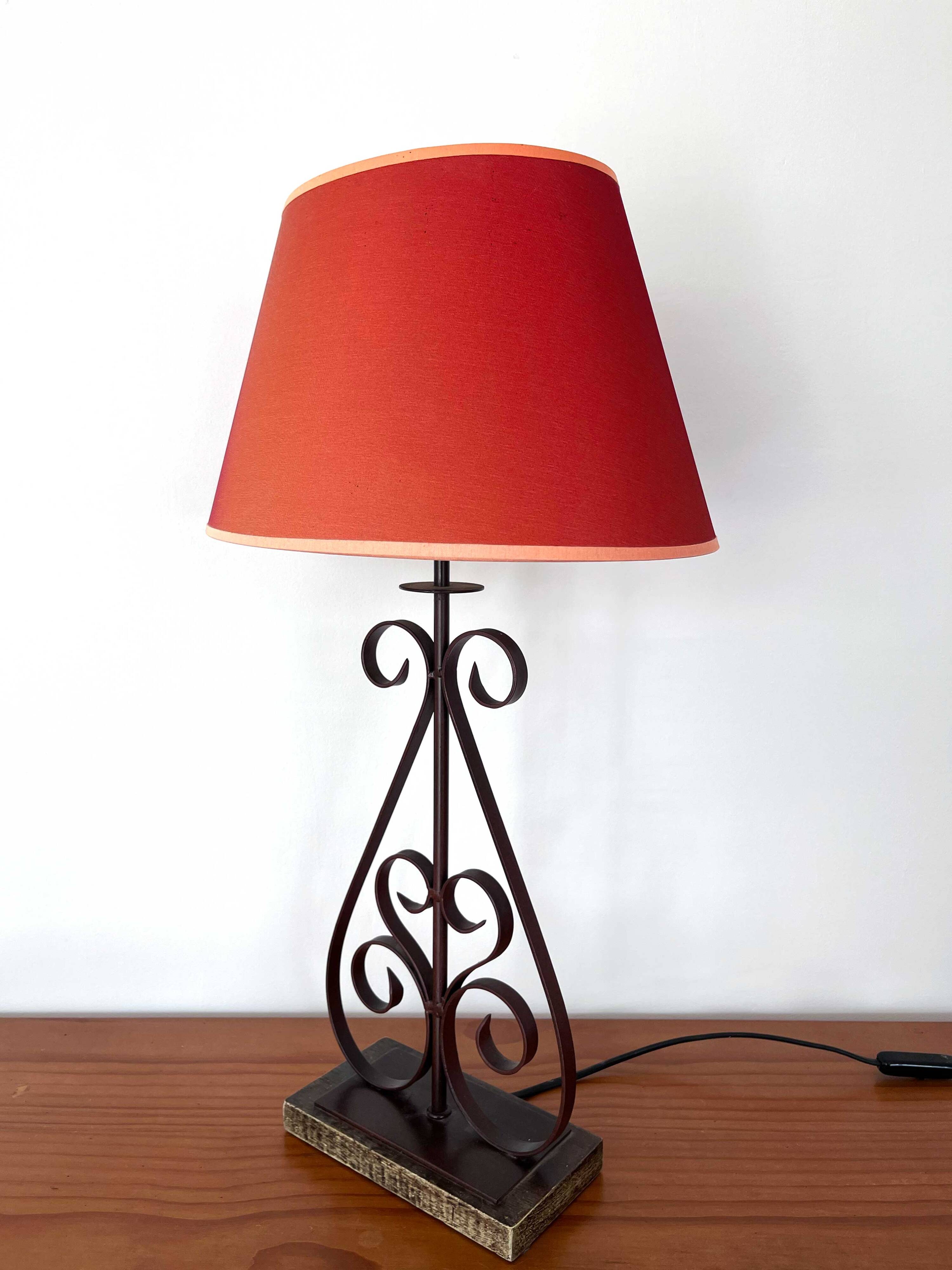 Vintage wrought iron spiral lamp