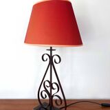 Vintage wrought iron spiral lamp