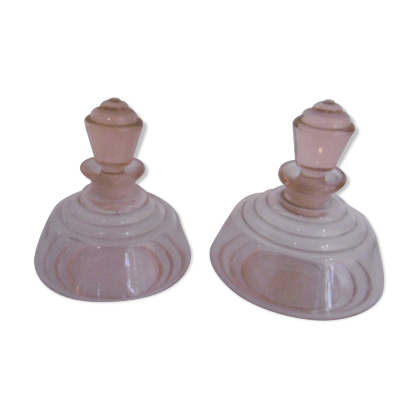Paire de flacons art deco en verre