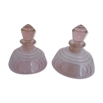 Pair of art deco glass bottles