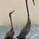 Pair ancient brass birds