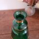 Green and gold glass carafe