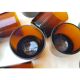11 amber-coloured glasses