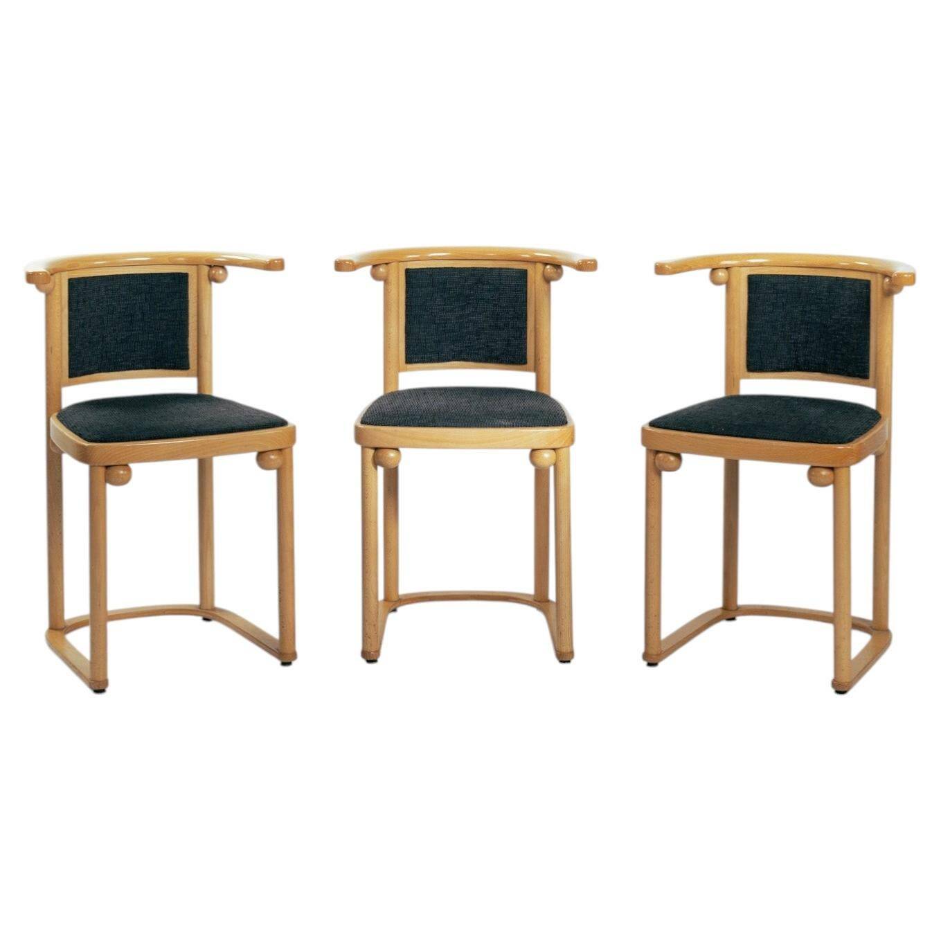 3 chaises style Art Nouveau Fledermaus par Josef Hoffmann pour Wittmann