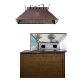 Industrial pendant light, mirror reflector, sheet metal lampshade, England