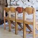 4 vintage canteen chairs in beech, 1980.