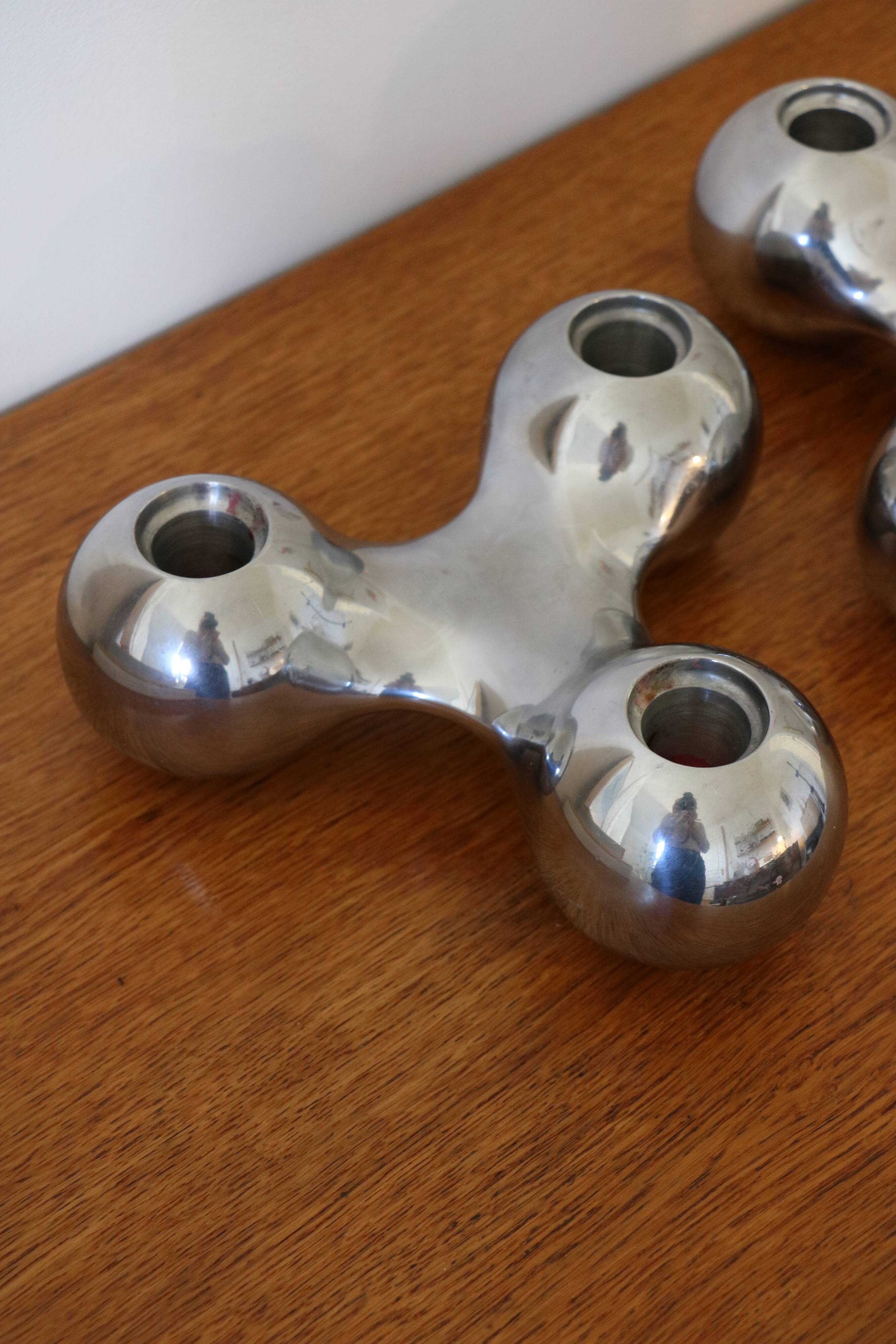 Pair of Scandinavian candlesticks by Arne Jacobsen for Georg Jensen