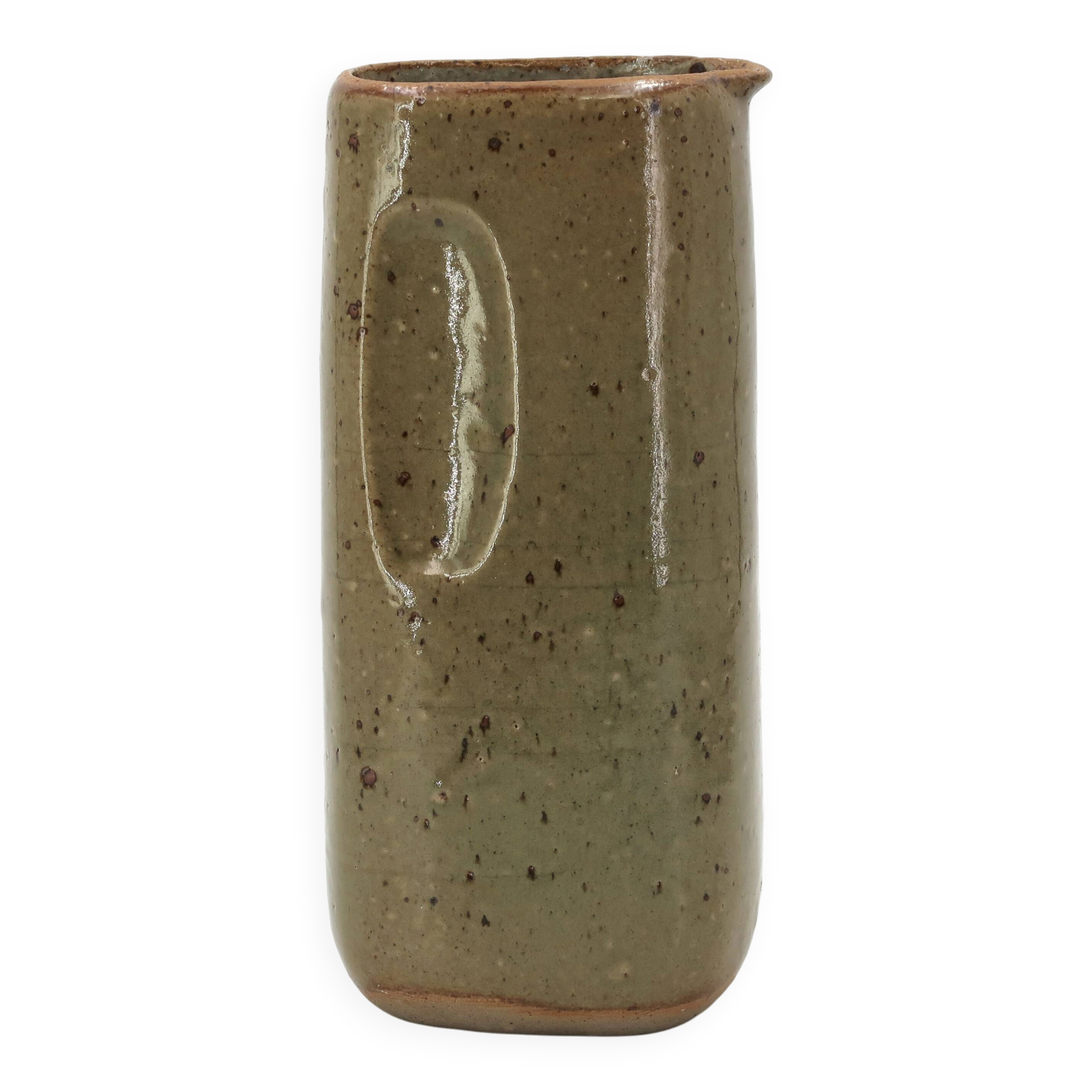 Stoneware pitcher by Pierre Digan, La Borne ceramics from the 1960s.