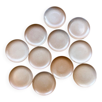 11 dessert plates Grès Village