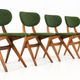 Set of 4 AwA Scissor Chairs - teak mid century modern - new upholstery