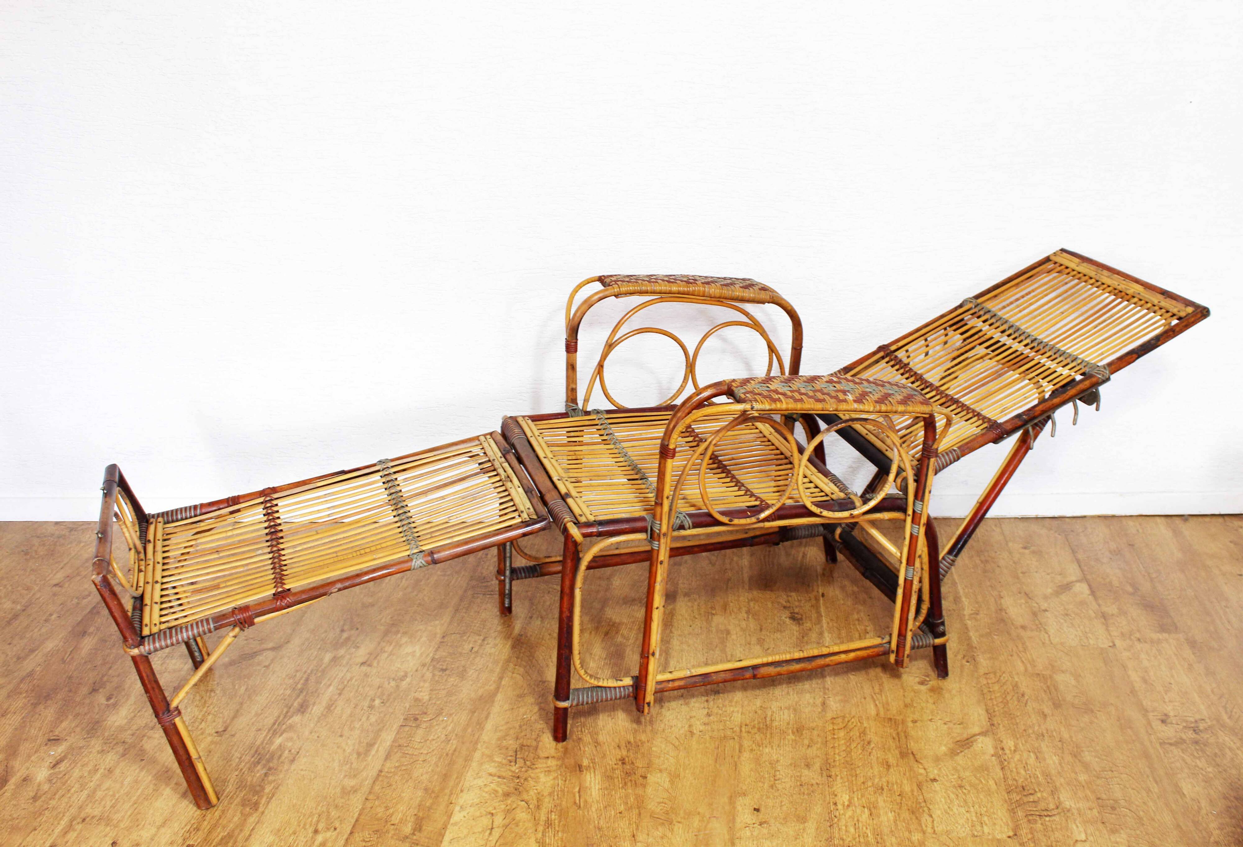 Fauteuil relax en rotin, Bauhaus 1930