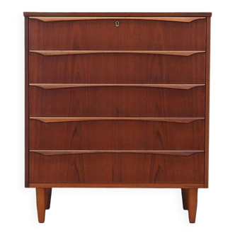 Teak chest of drawers, Danish design, 1970s, production: Denmark