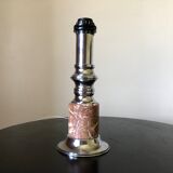 Lamp foot chrome and pink marble