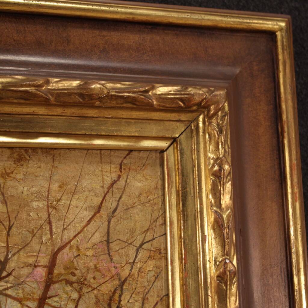 Paysage bucolique peinture italienne du 20e siècle