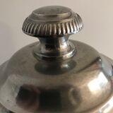 Round black leather ice bucket