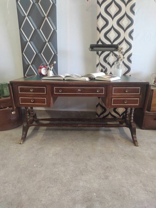 Double-sided mahogany empire desk