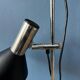 Mid-century black vintage floor lamp with two aluminium spots.