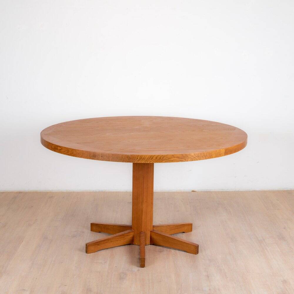 Round pine dining table, 1983