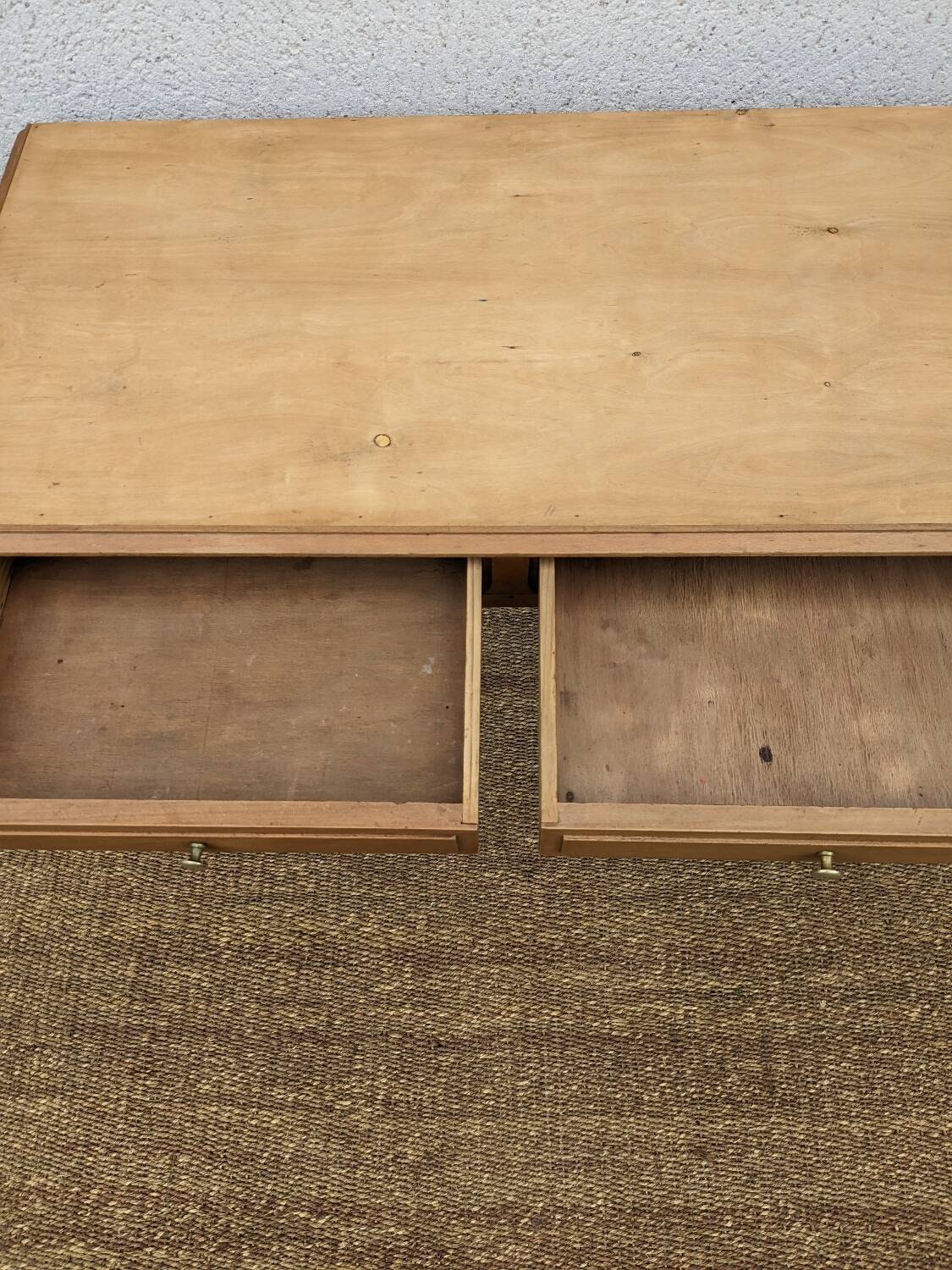 Beech desk / table 2 drawers