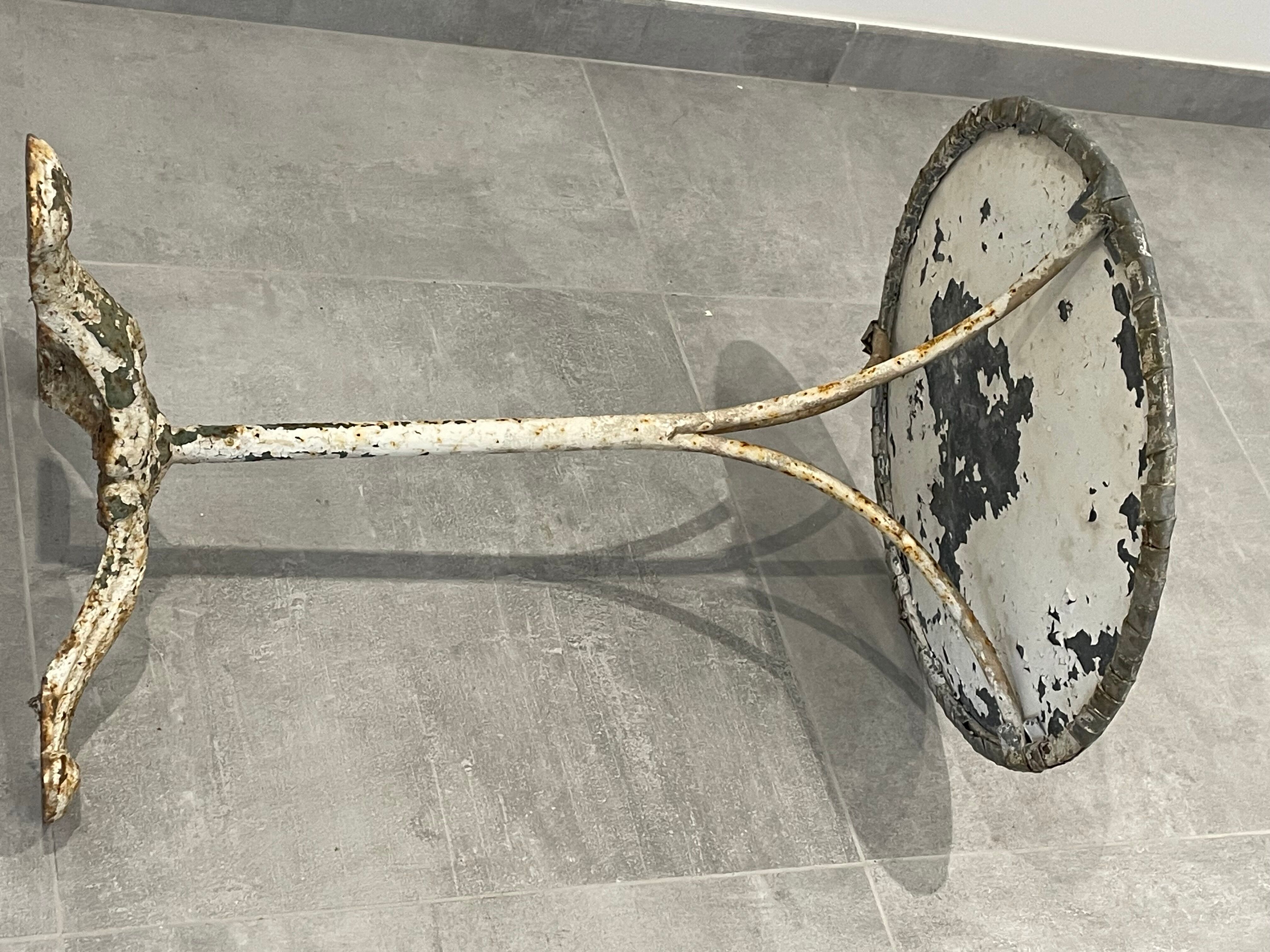 pedestal table, iron, cast iron and zinc guinguette table