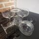 Vintage engraved glass champagne glasses
