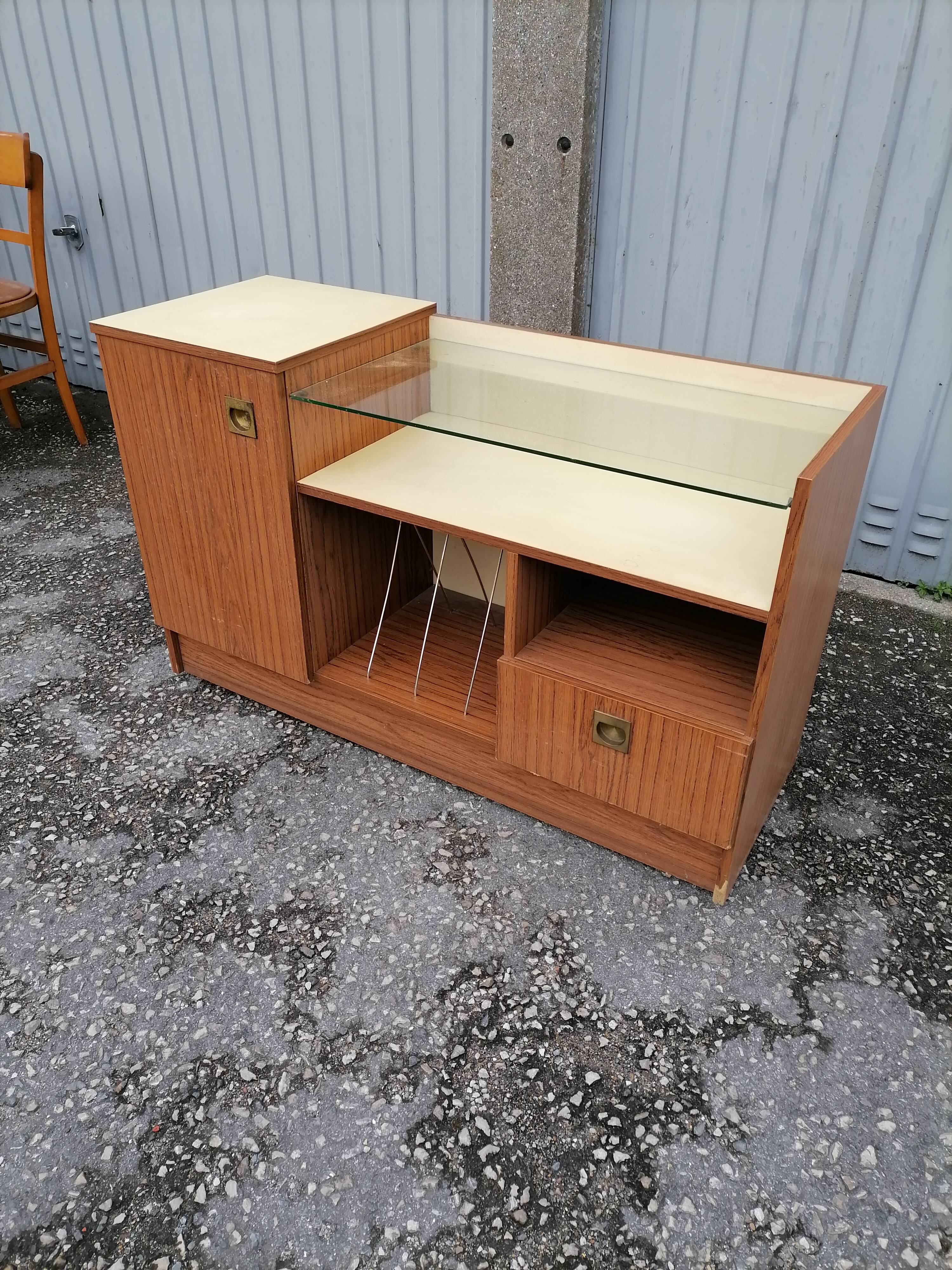 Old vintage hi-fi cabinet
