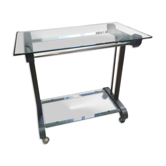 Carrello con ripiani fumé, anni '60