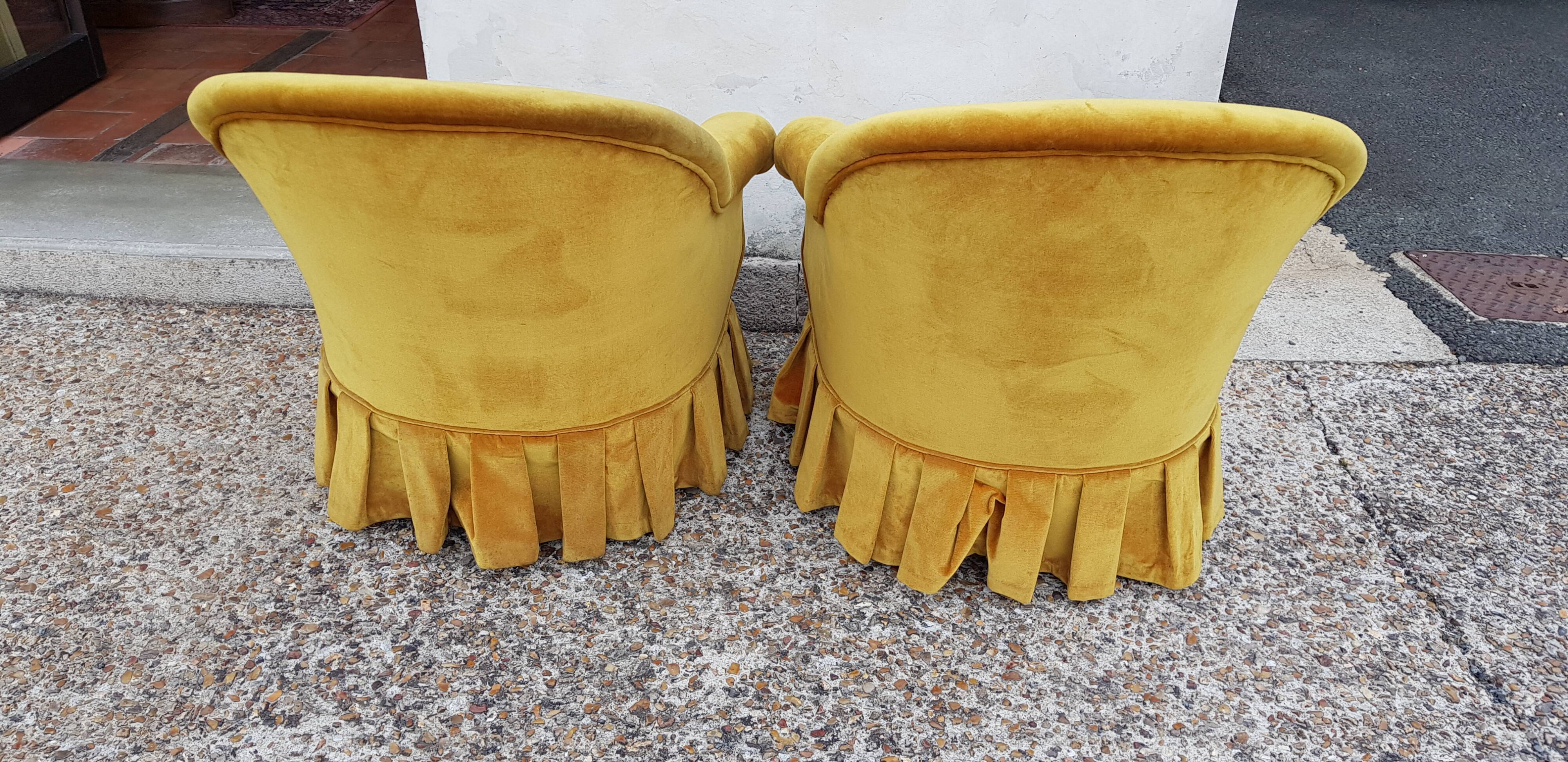 Pair of toad armchairs