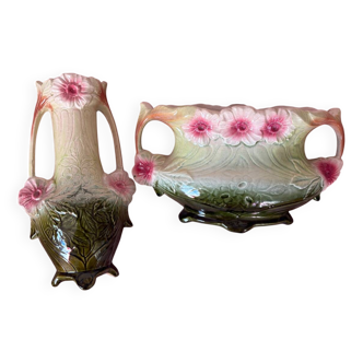 Barbotine vase et jardinière