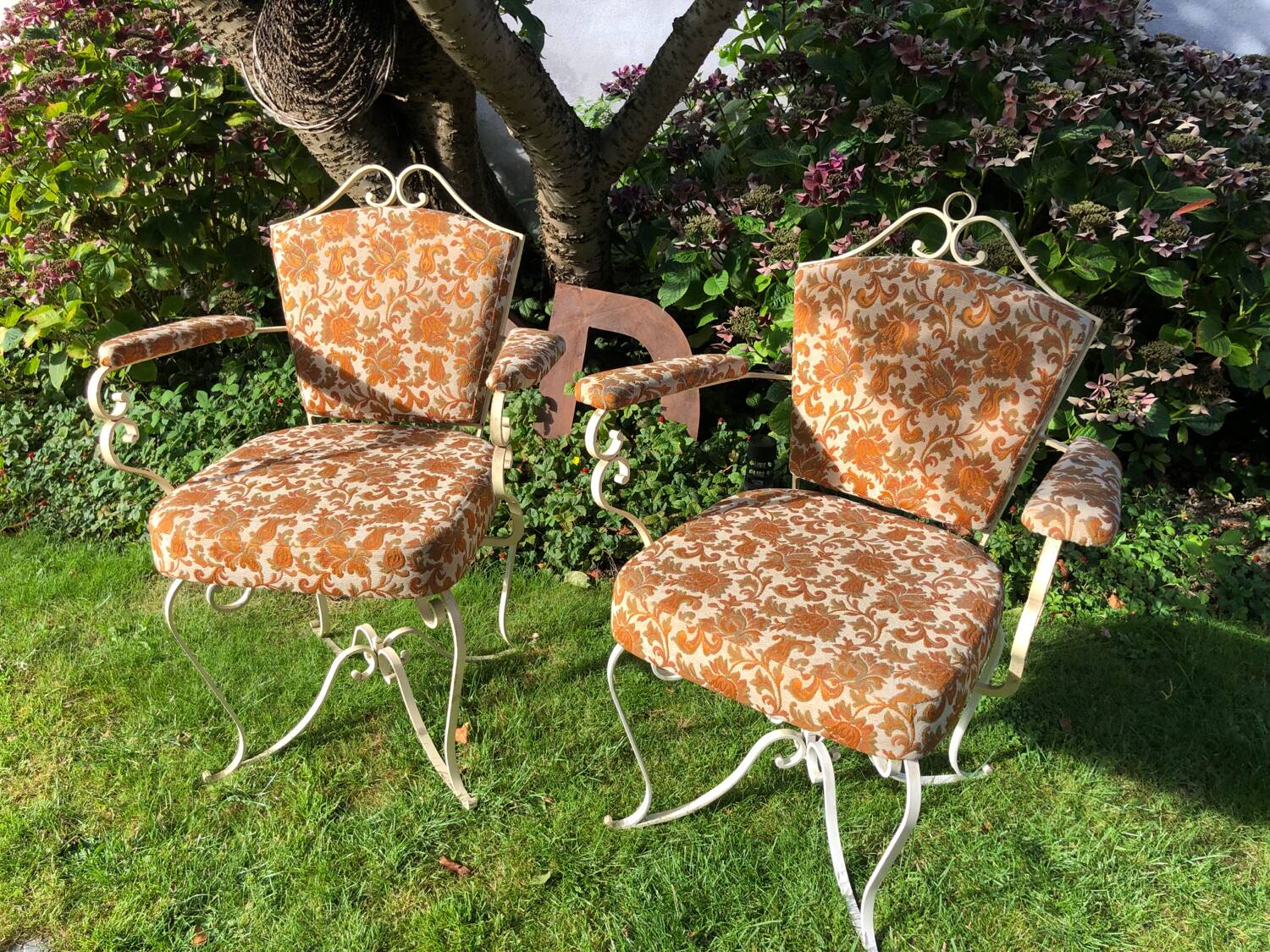 Old garden armchairs