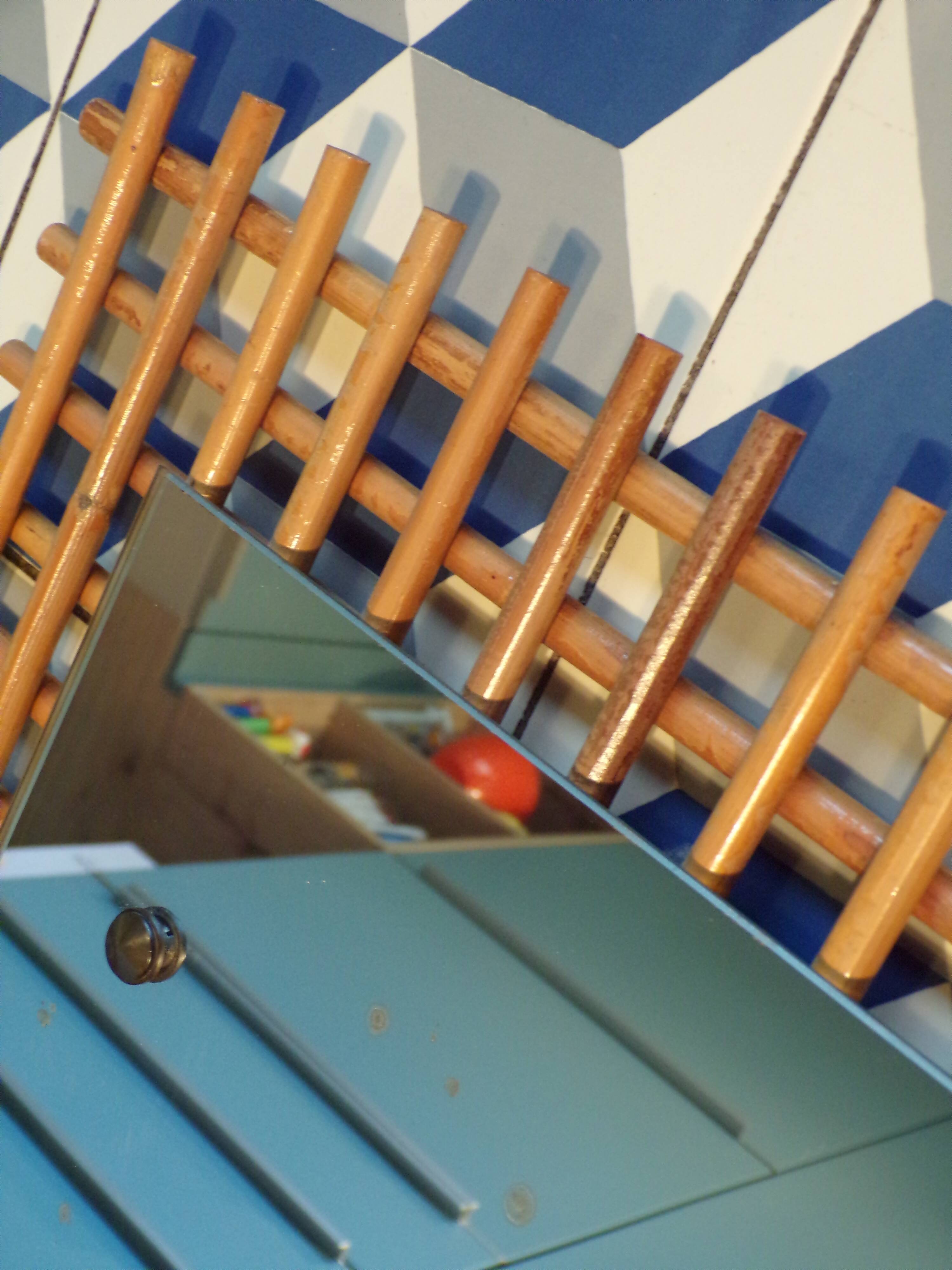 Vintage rattan mirror