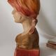 Buste jeune femme en plâtre XXème